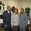 Deputy Speaker Larry Turner meets on an issue with Joyce Turner and Jesse H. Turner, Jr., President and CEO of Tri-State Bank of Memphis